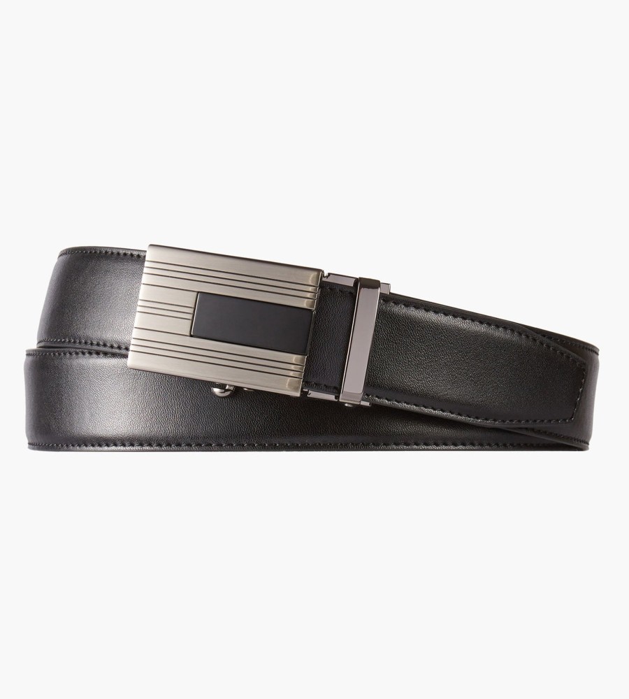 Accessories Britches | Ratchet Leather Belt Black