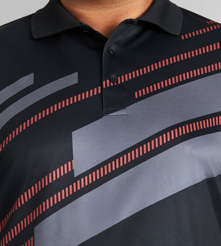 Tops NXT Nortek | Striped Polo Charcoal