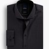 Tops Hechter Paris | Modern Fit Non-Iron Tonal Dress Shirt Black