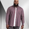 Tops Britches | Easy Care Plaid Long Sleeve Sport Shirt Burgundy