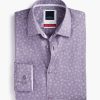 Tops Hechter Paris | Modern Fit Non-Iron Floral Dress Shirt Light Purple