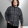 Tops Britches | Easy Care Plaid Long Sleeve Sport Shirt Charcoal