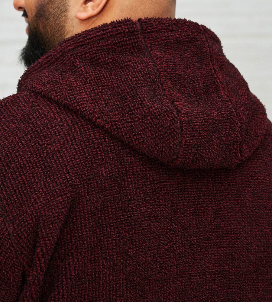 Tops Bench | Full-Zip Sherpa Hoodie Burgundy