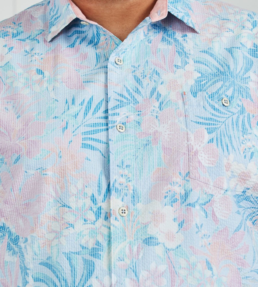 Tops Tommy Bahama | Nova Wave Bloom Short Sleeve Shirt Blue