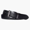 Accessories Britches | Pebble Grain Reversible Leather Belt Black