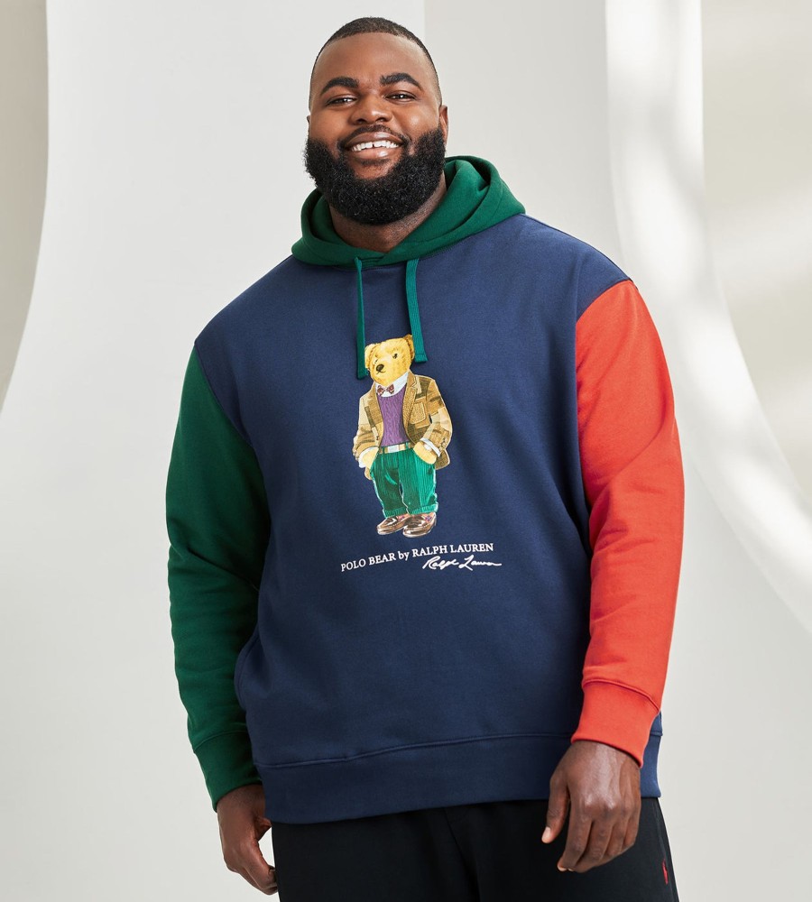 Tops Polo Ralph Lauren | Graphic Fleece Bear Hoodie Navy