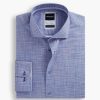 Tops Hechter Paris | Modern Fit Non-Iron Crosshatch Dress Shirt Blue