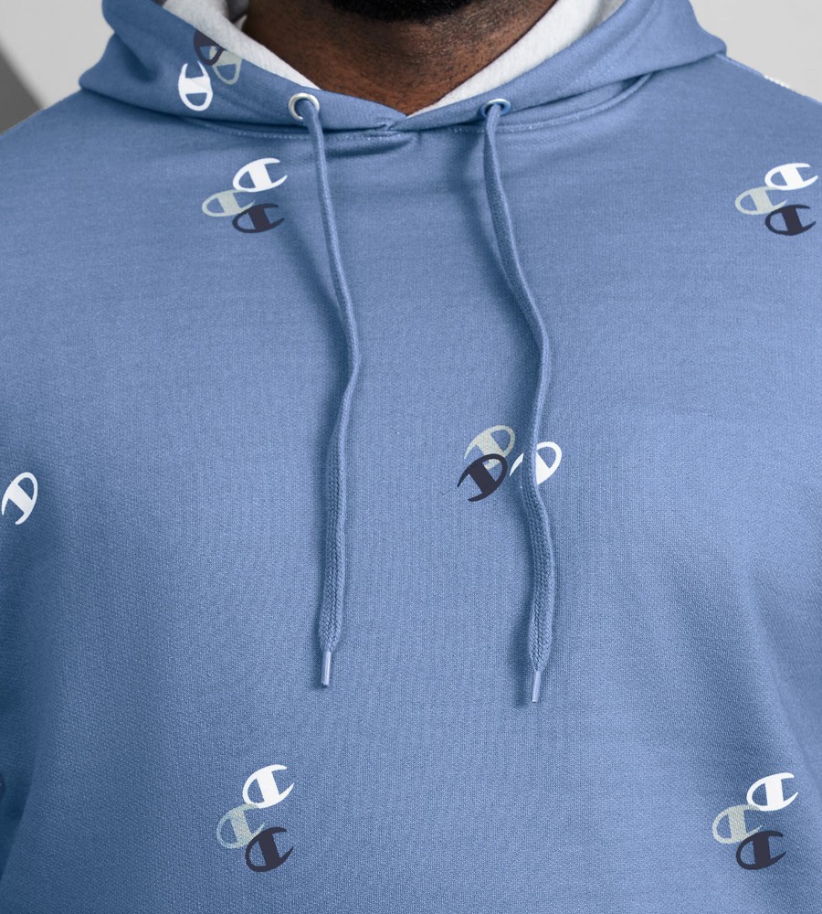 Tops Champion | Triple 'C' Logo Hoodie Blue