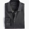 Tops Signature Carrington | Classic Fit Non-Iron Sateen Dress Shirt Charcoal