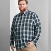 Tops Britches | Easy Care Plaid Long Sleeve Sport Shirt Green