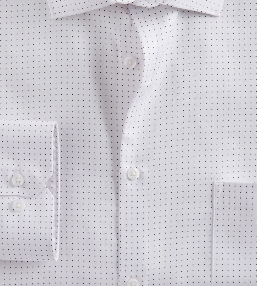 Tops Signature Carrington | Classic Fit Non-Iron Dot Print Sateen Dress Shirt