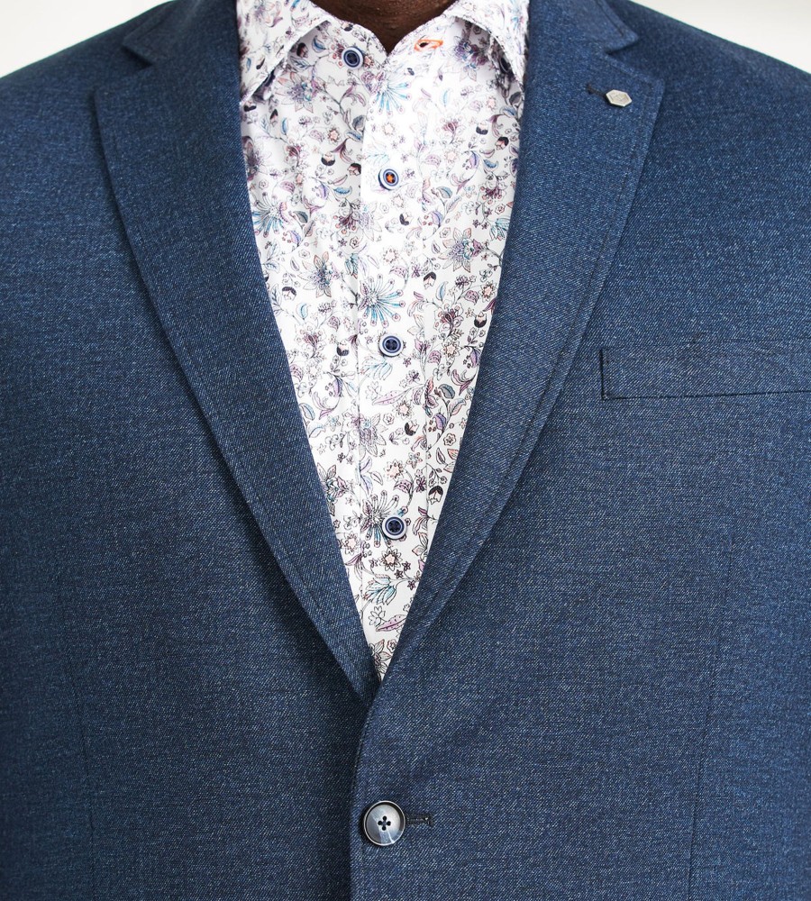 Dresswear Hechter Paris | Modern Fit Tonal Knit Sport Jacket Navy