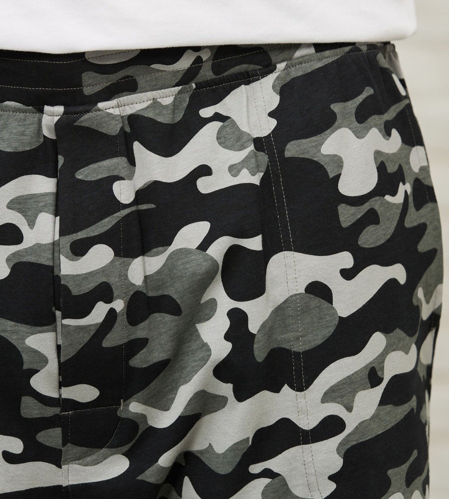 Bottoms Britches | Camo Print Lounge Shorts Grey