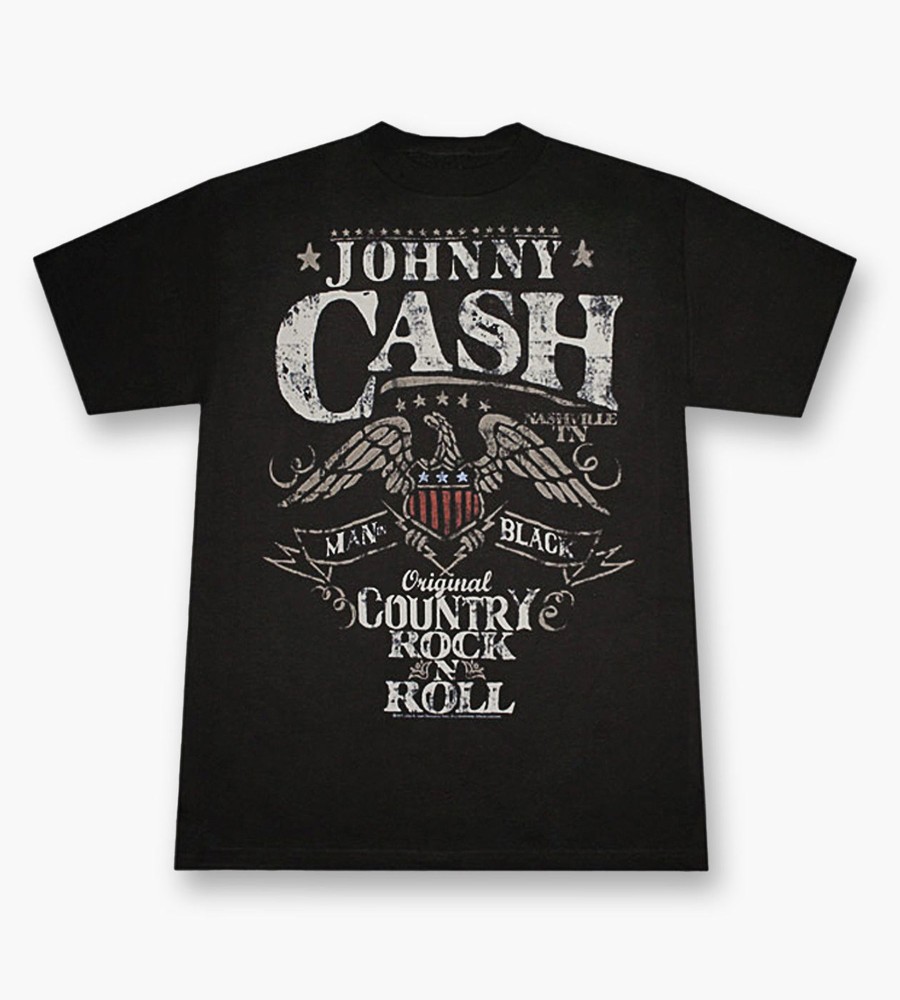 Tops Licensed | Johnny Cash Graphic Tee Black