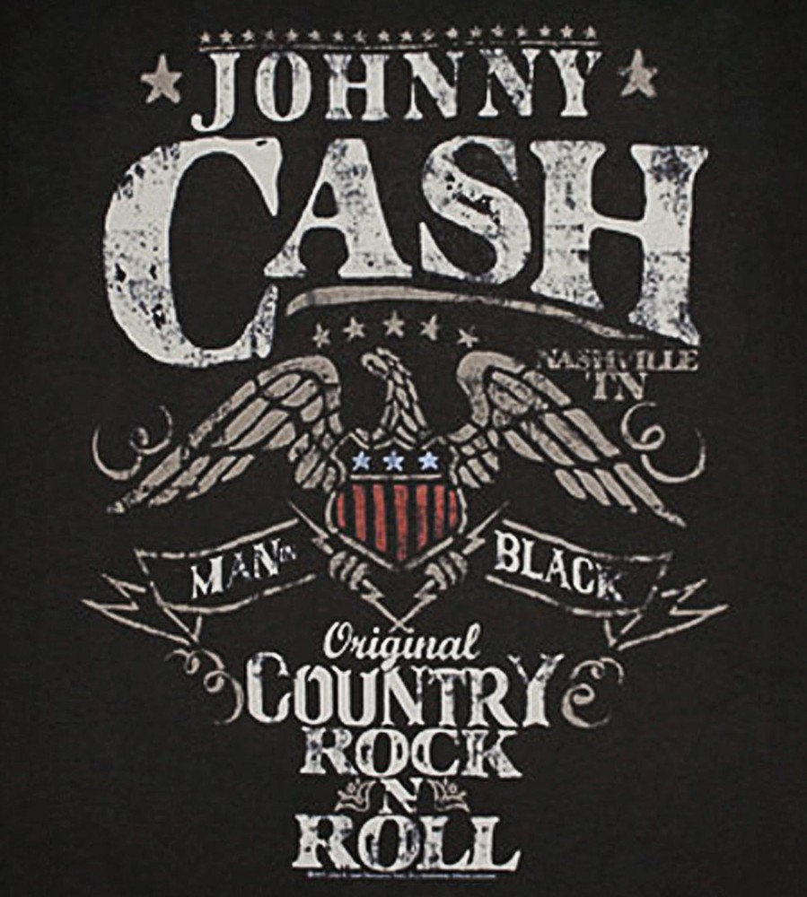 Tops Licensed | Johnny Cash Graphic Tee Black