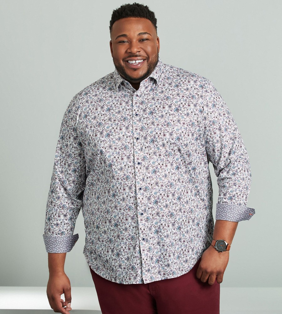 Tops Hechter Paris | 360° Stretch Floral Print Long Sleeve Sport Shirt Multi