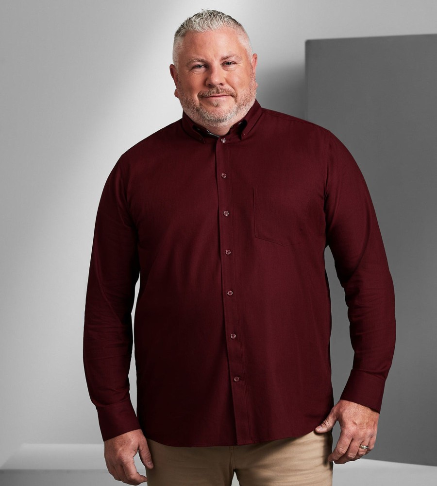 Tops Britches | Easy Care Tonal Long Sleeve Sport Shirt Red