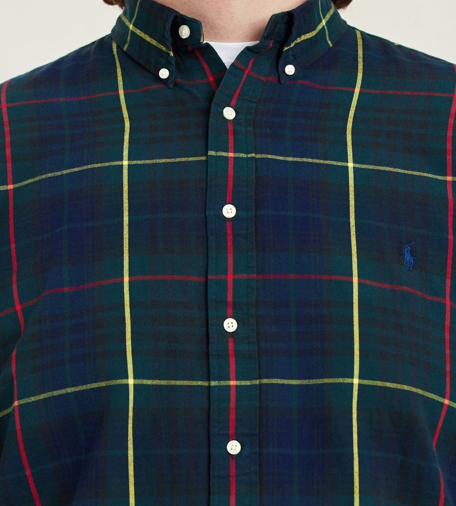 Tops Polo Ralph Lauren | Plaid Oxford Long Sleeve Sport Shirt Green