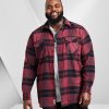 Tops Projek Raw | Plaid Flannel Long Sleeve Sport Shirt Red