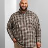 Tops Britches | Easy Care Plaid Long Sleeve Sport Shirt Tan