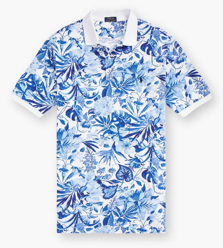 Tops Polo Ralph Lauren | Printed Mesh Polo Blue