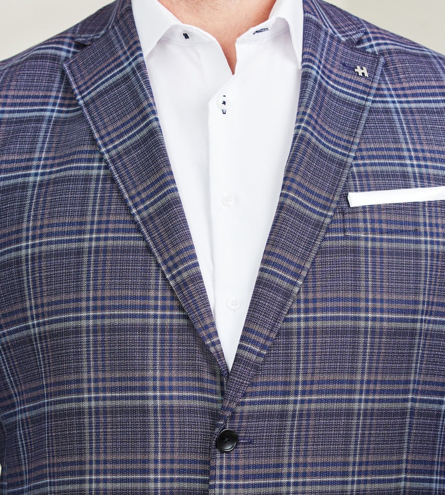 Dresswear Hechter Paris | Modern Fit Plaid Woven Sport Jacket Purple