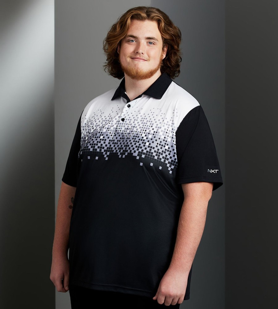 Tops NXT Nortek | Active Gradient Pixel Print Polo Black