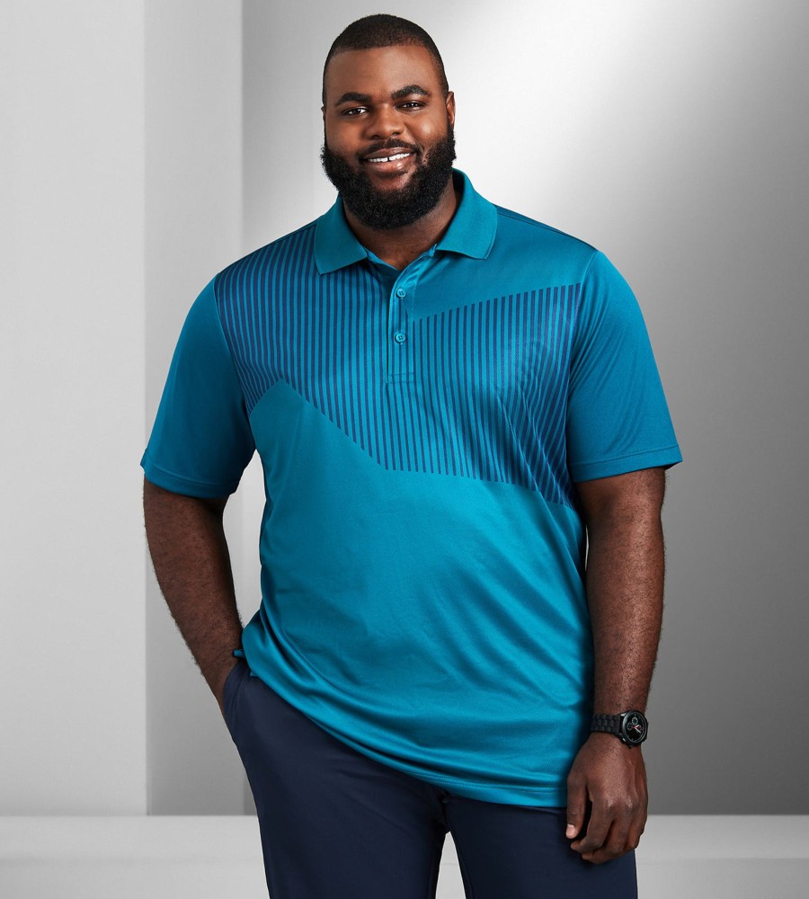 Tops NXT Nortek | Vertical Striped Polo Teal