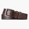 Accessories Britches | Beveled Edge Leather Jeans Belt Brown