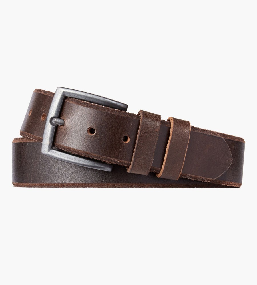 Accessories Britches | Beveled Edge Leather Jeans Belt Brown