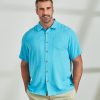 Tops Tommy Bahama | Tropic Isles Tonal Jacquard Short Sleeve Sport Shirt