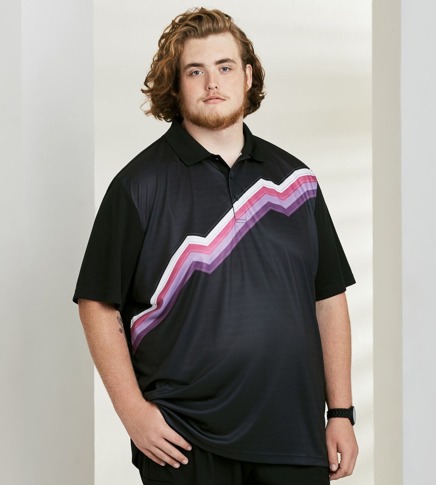 Tops NXT Nortek | Active Zig Zag Design Polo Black