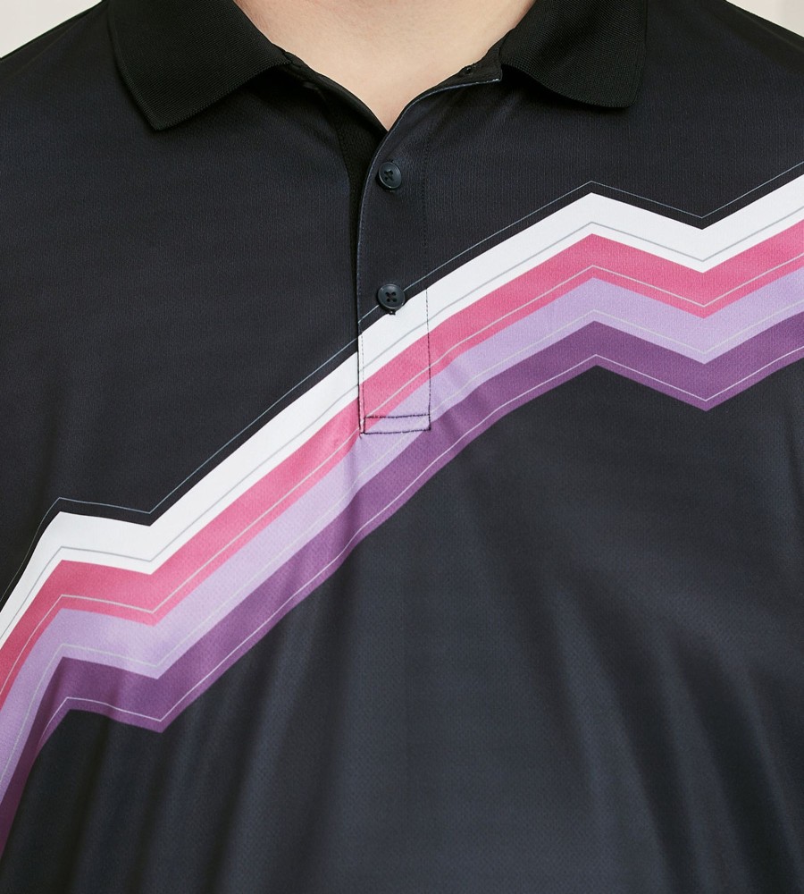 Tops NXT Nortek | Active Zig Zag Design Polo Black