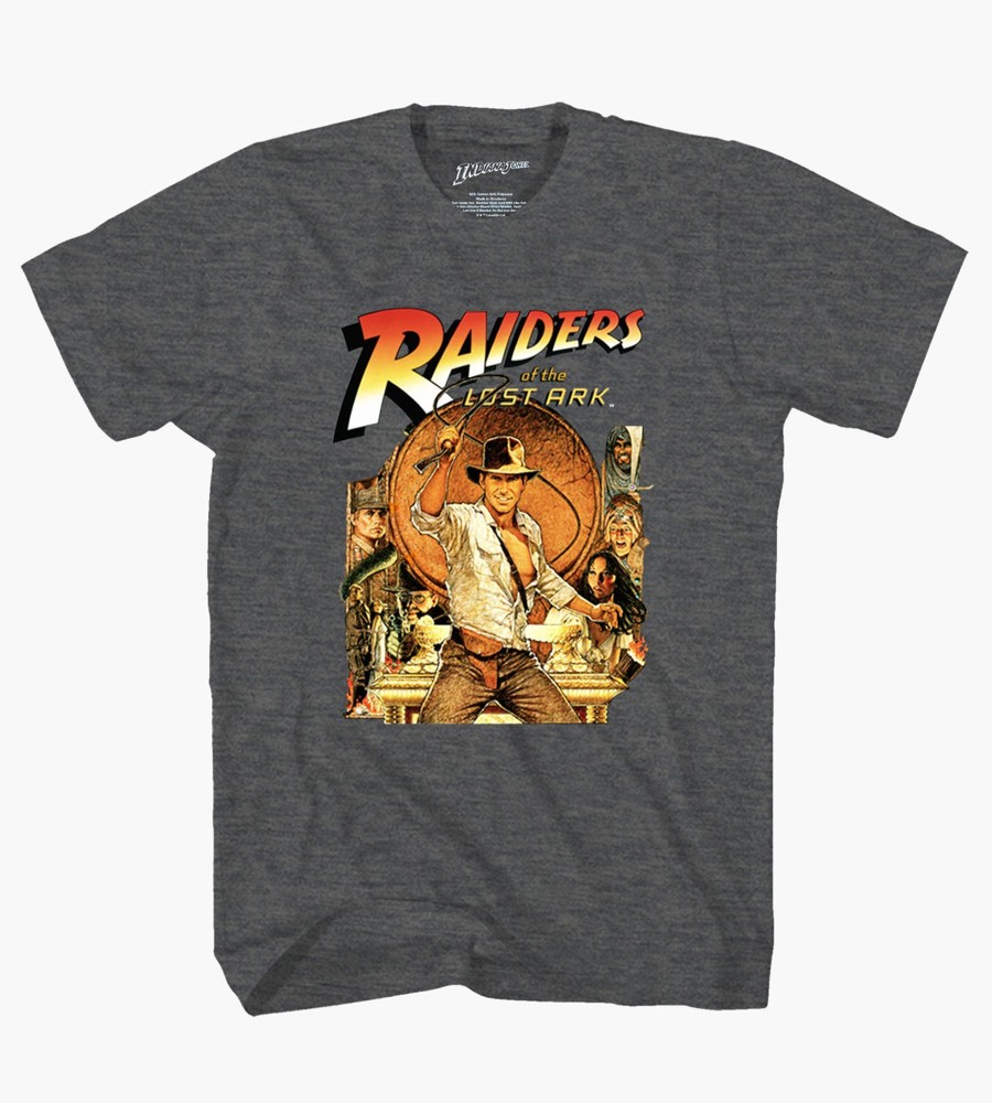 Tops Licensed | Indiana Jones Graphic Tee Charcoal