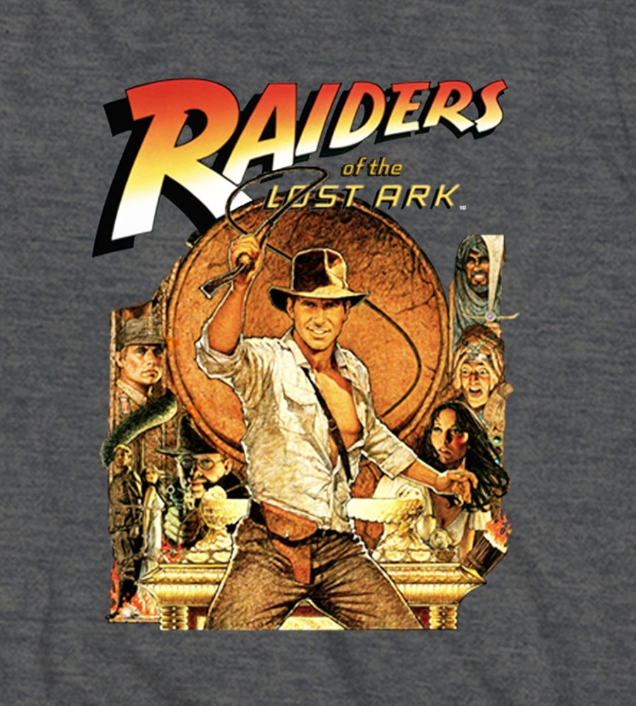 Tops Licensed | Indiana Jones Graphic Tee Charcoal