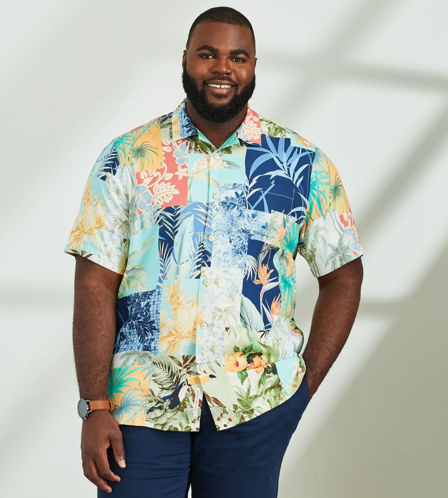 Tops Tommy Bahama | Patchwork In Paradise Short Sleeve Sport Shirt Multi