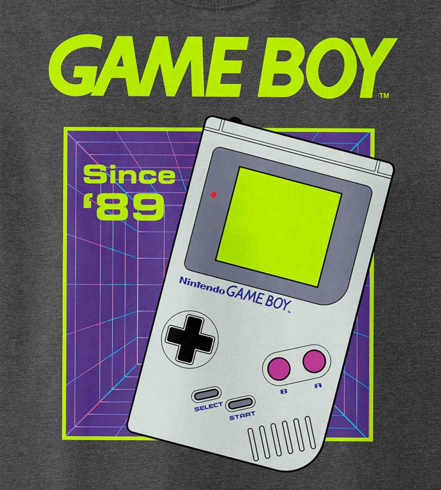 Tops Licensed | Gameboy Graphic Tee Charcoal