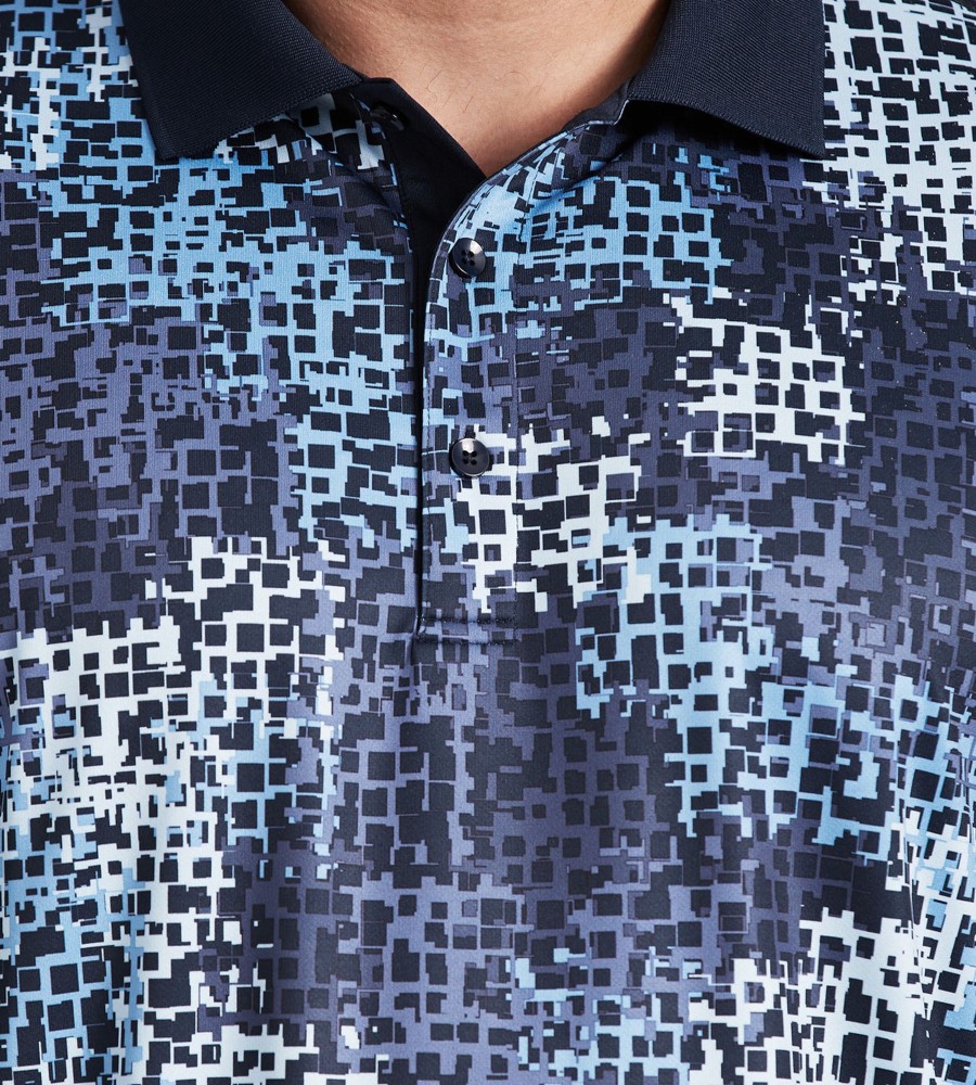 Tops NXT Nortek | Active Camo Pixel Print Polo Blue