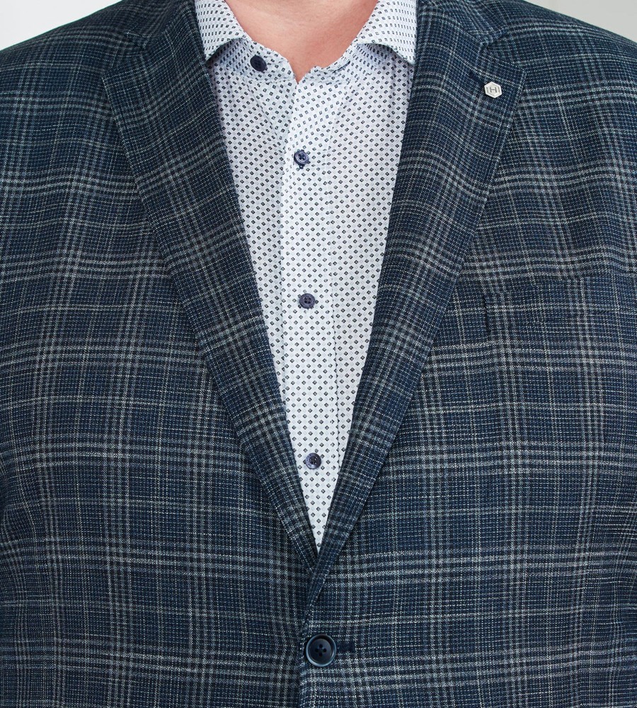 Dresswear Hechter Paris | Modern Fit Check Woven Sport Jacket Navy