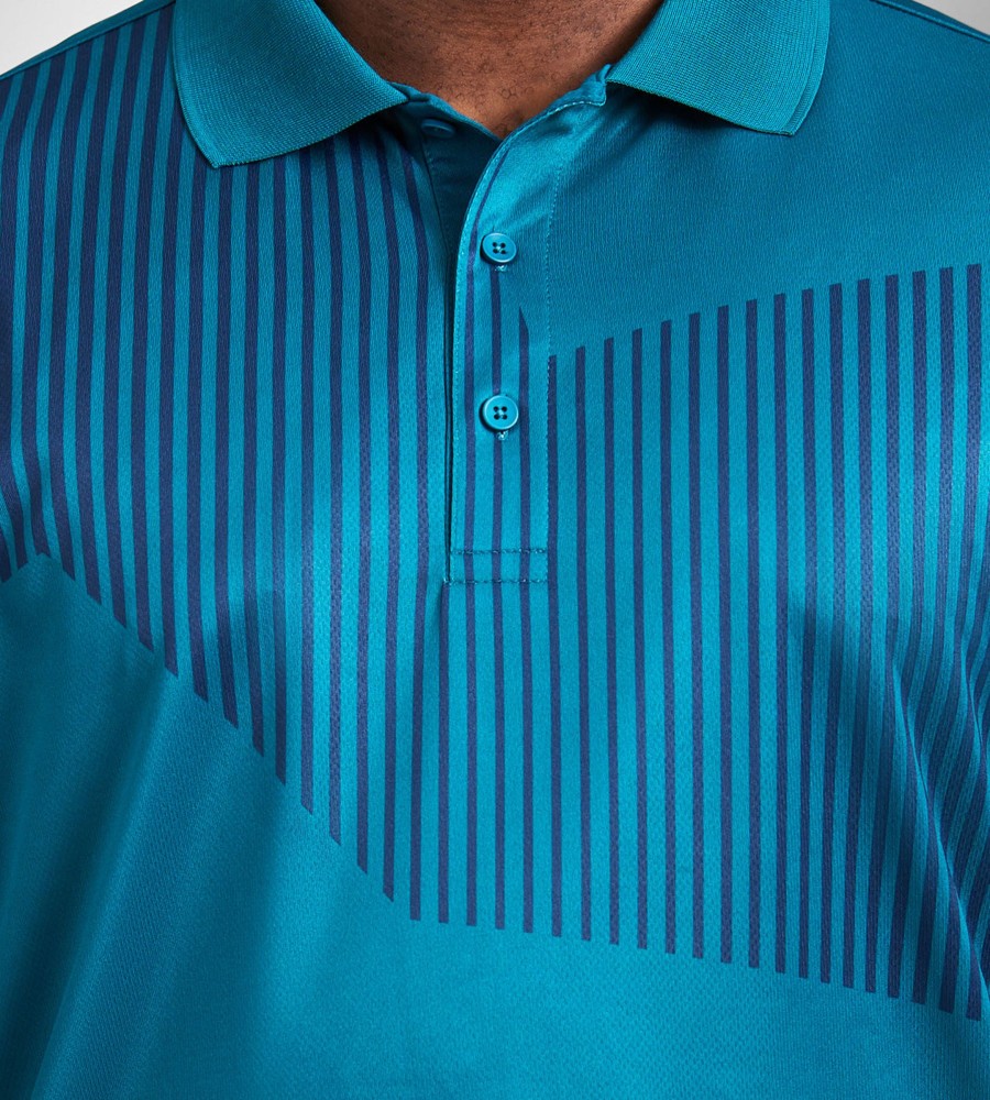 Activewear NXT Nortek | Vertical Striped Polo Teal