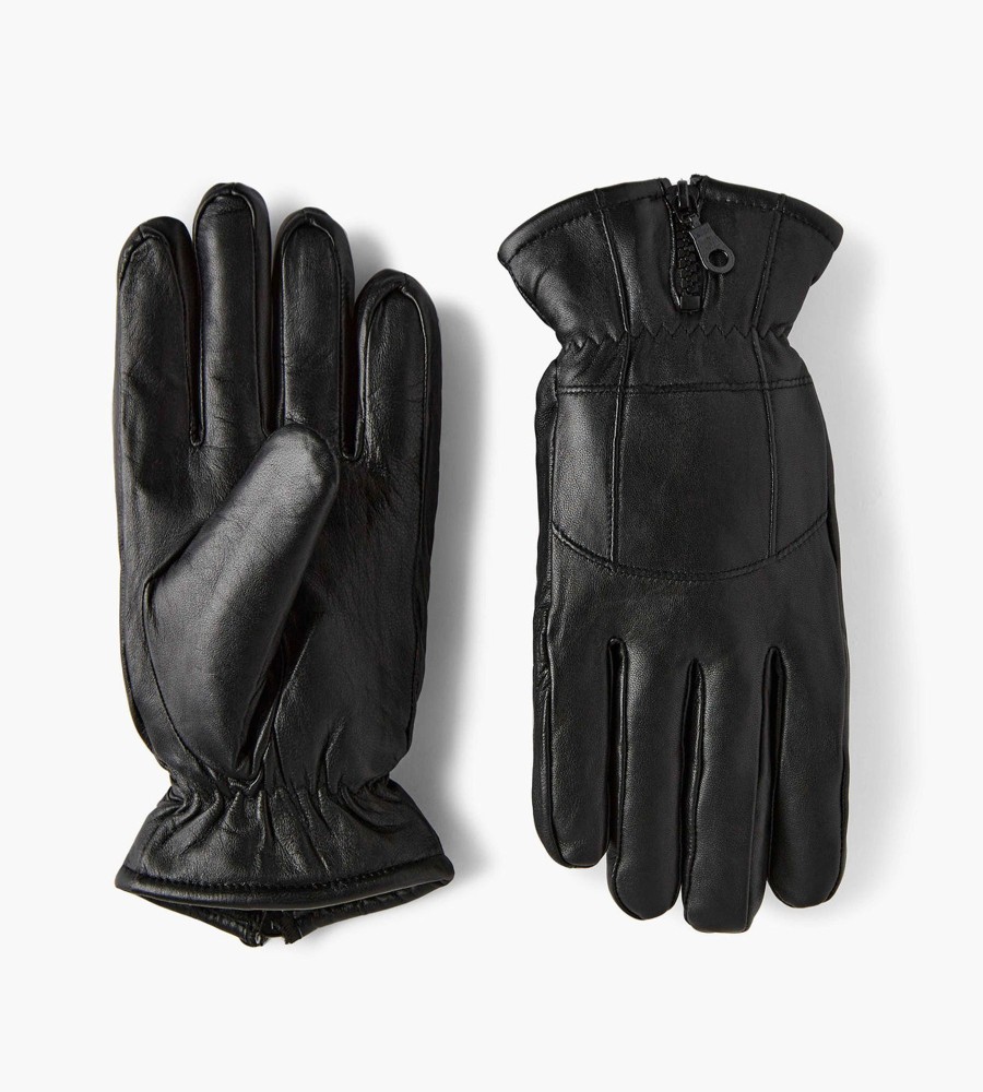 Outerwear Britches | Sherpa-Lined Goatskin Leather Gloves Black