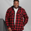 Tops Projek Raw | Buffalo Plaid Hooded Overshirt