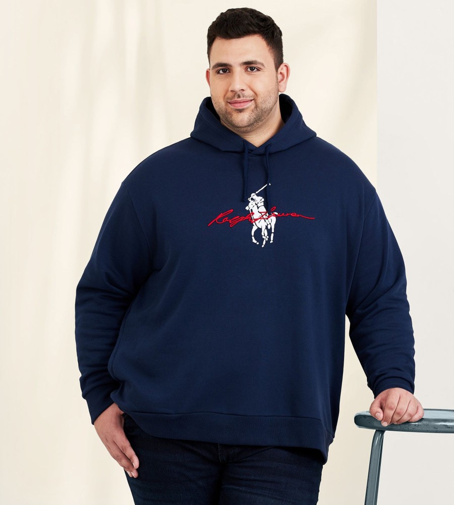 Tops Polo Ralph Lauren | Graphic Fleece Polo Pony Hoodie Navy