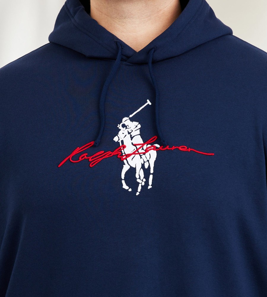 Tops Polo Ralph Lauren | Graphic Fleece Polo Pony Hoodie Navy