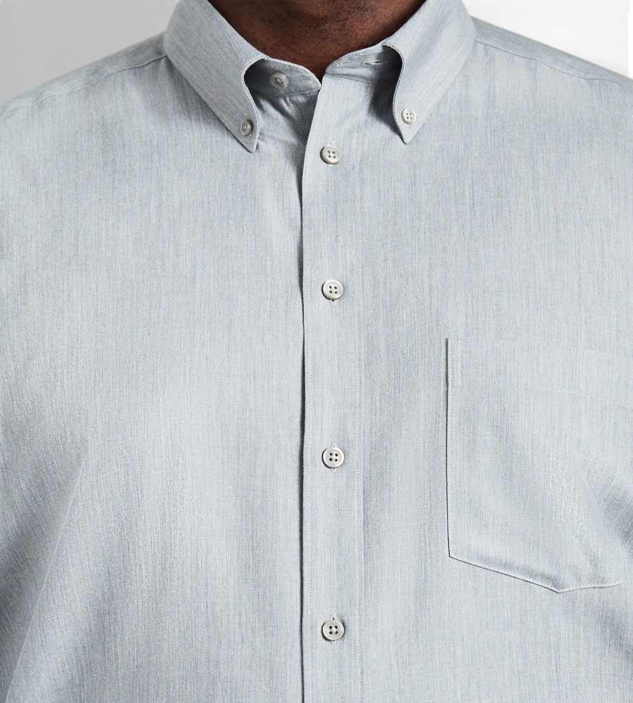 Tops Britches | Easy Care Tonal Long Sleeve Sport Shirt Grey