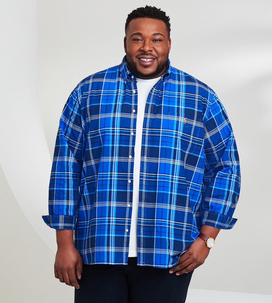 Tops Polo Ralph Lauren | Plaid Oxford Long Sleeve Sport Shirt Blue