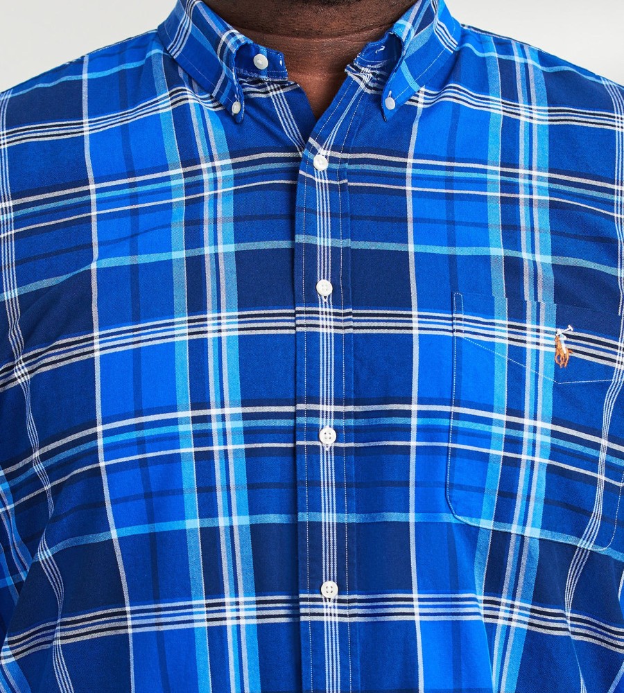 Tops Polo Ralph Lauren | Plaid Oxford Long Sleeve Sport Shirt Blue