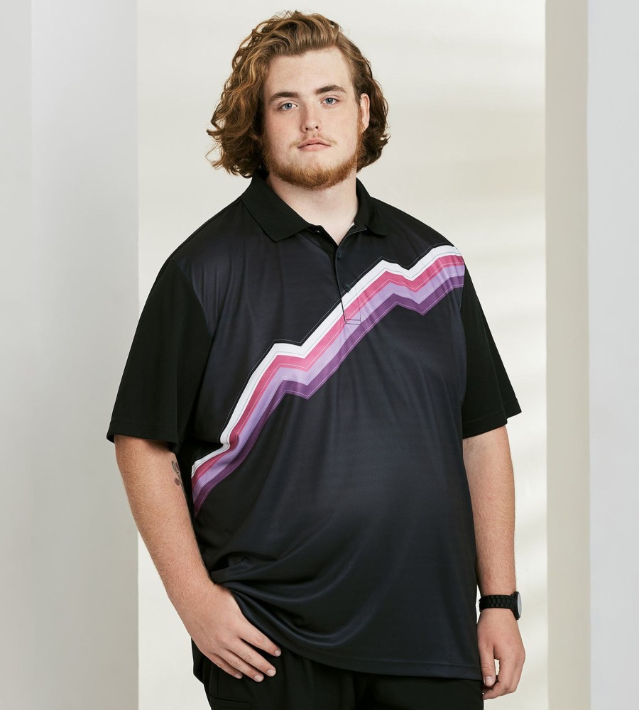 Activewear NXT Nortek | Active Zig Zag Design Polo Black