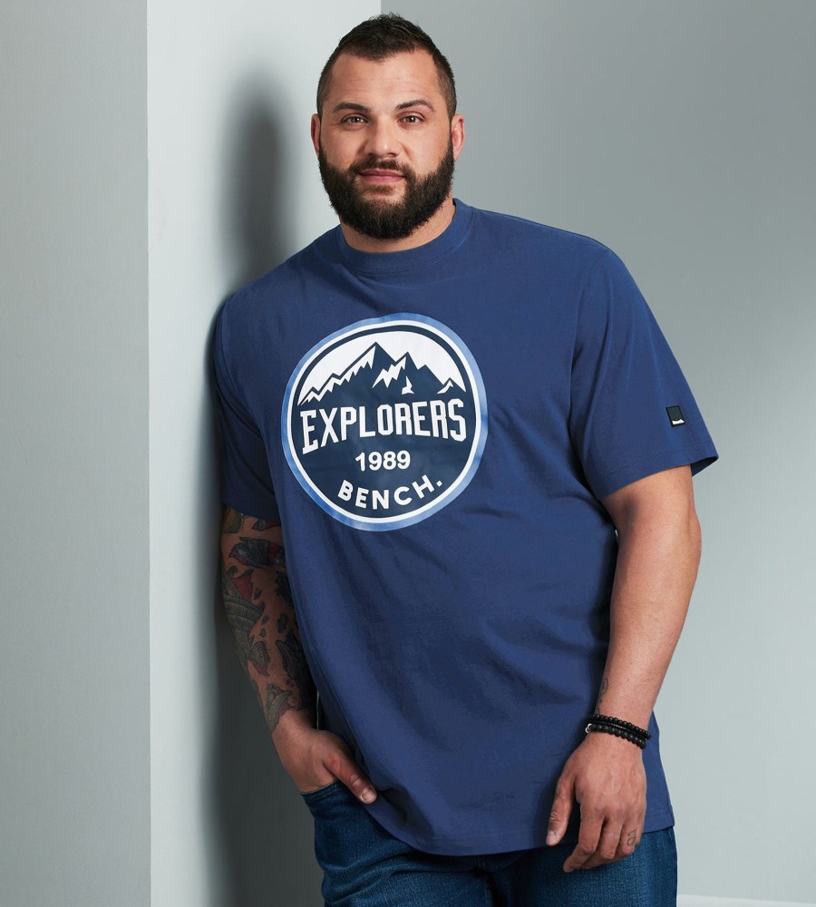 Tops Bench | Rubberized Explorer Logo Graphic Tee Blue