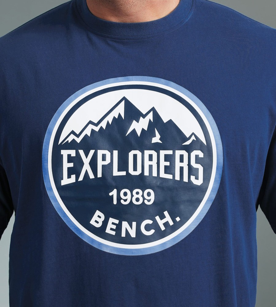 Tops Bench | Rubberized Explorer Logo Graphic Tee Blue